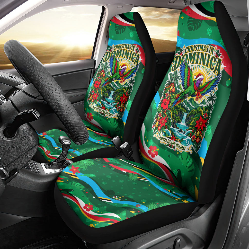 Dominica Sisserou Parrot Christmas Car Seat Cover Nature Island Tropical Botanical Winter Holiday