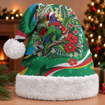 Dominica Sisserou Parrot Christmas Santa Hat Nature Island Tropical Botanical Winter Holiday