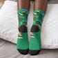 Dominica Sisserou Parrot Christmas Crew Socks Nature Island Tropical Botanical Winter Holiday