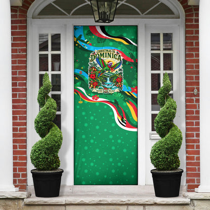 Dominica Sisserou Parrot Christmas Door Cover Nature Island Tropical Botanical Winter Holiday