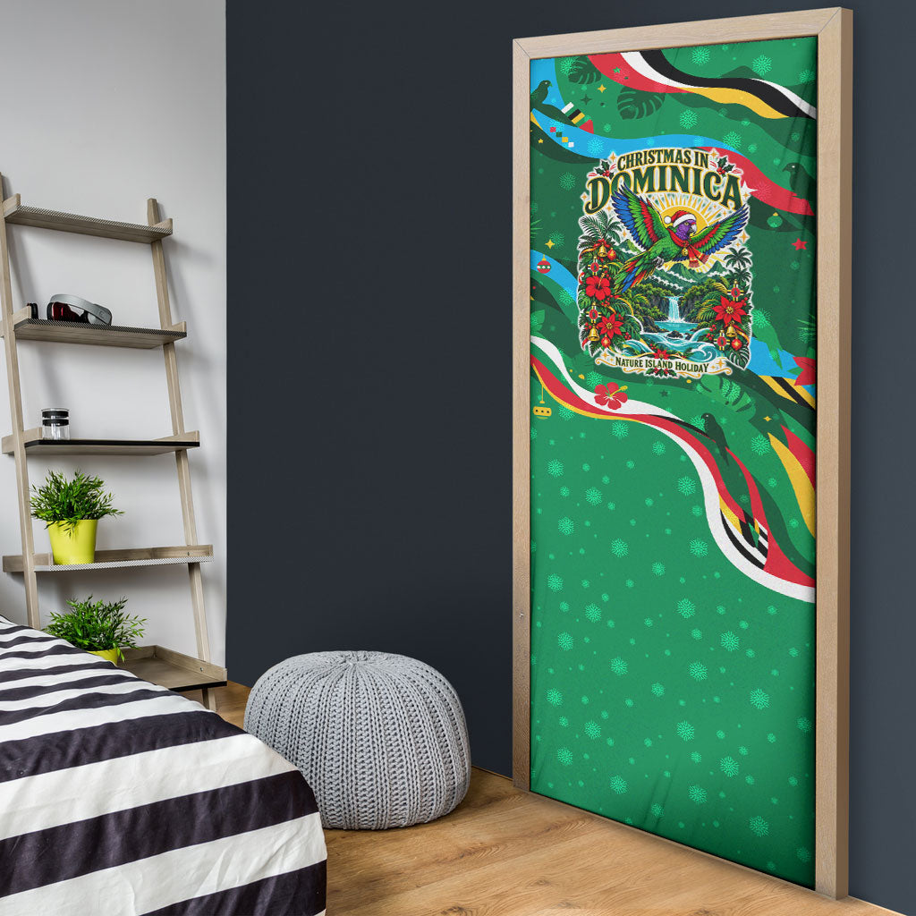 Dominica Sisserou Parrot Christmas Door Cover Nature Island Tropical Botanical Winter Holiday