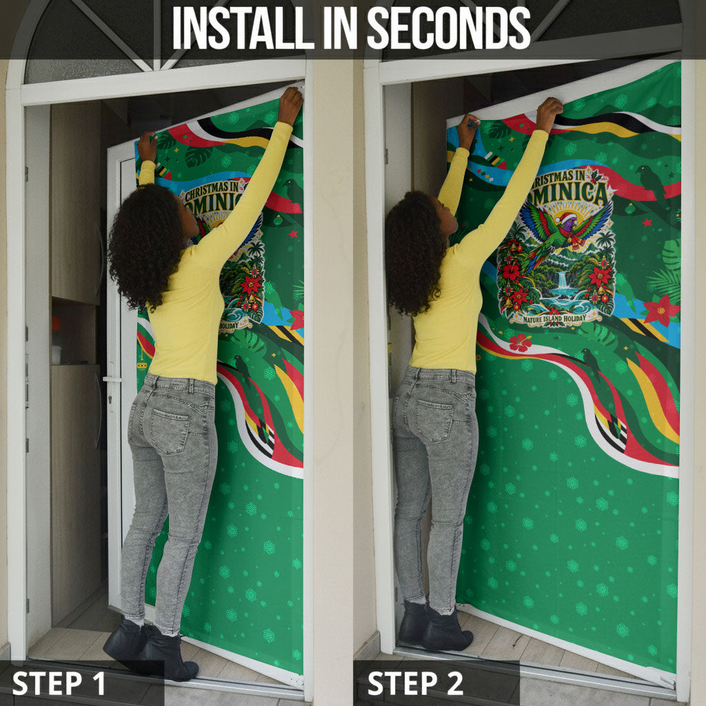 Dominica Sisserou Parrot Christmas Door Cover Nature Island Tropical Botanical Winter Holiday