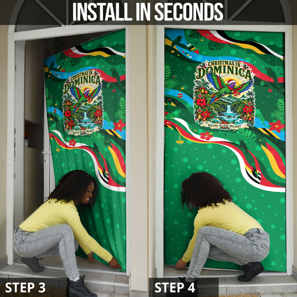 Dominica Sisserou Parrot Christmas Door Cover Nature Island Tropical Botanical Winter Holiday