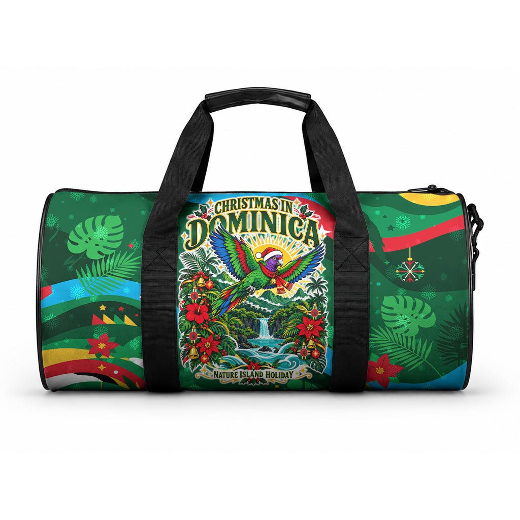 Dominica Sisserou Parrot Christmas Duffle Bag Nature Island Tropical Botanical Winter Holiday