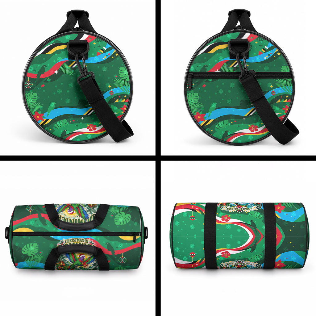 Dominica Sisserou Parrot Christmas Duffle Bag Nature Island Tropical Botanical Winter Holiday