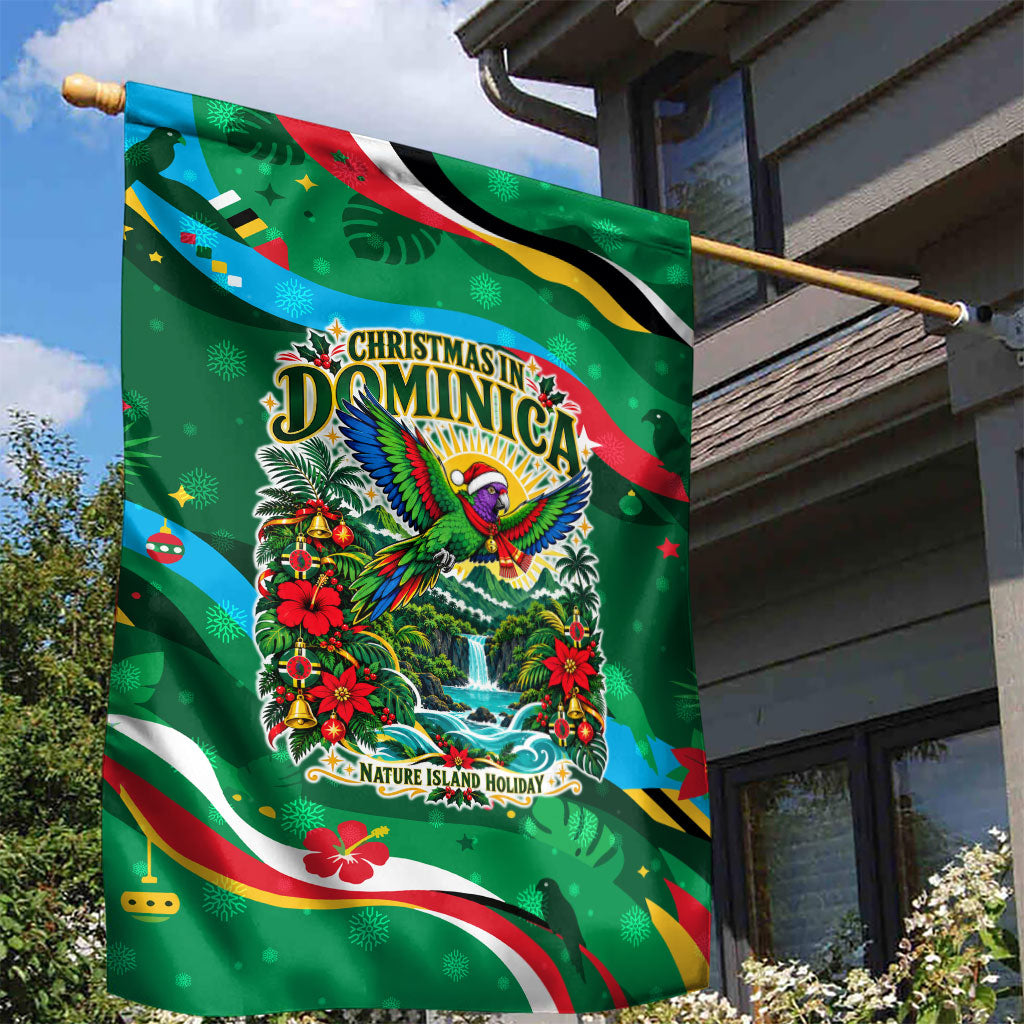 Dominica Sisserou Parrot Christmas Garden Flag Nature Island Tropical Botanical Winter Holiday