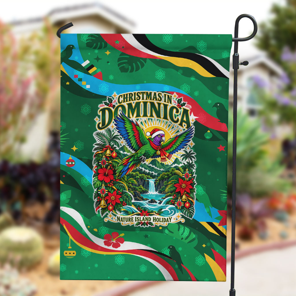 Dominica Sisserou Parrot Christmas Garden Flag Nature Island Tropical Botanical Winter Holiday