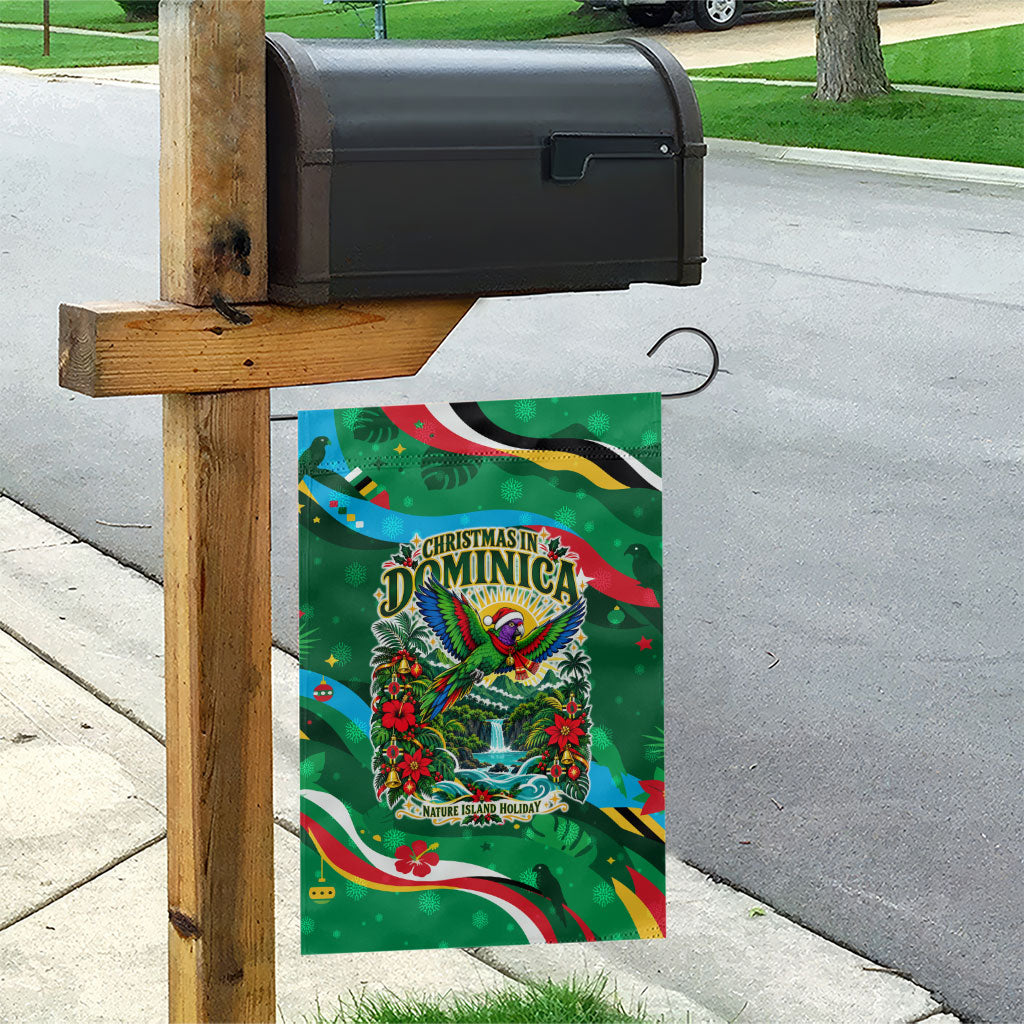 Dominica Sisserou Parrot Christmas Garden Flag Nature Island Tropical Botanical Winter Holiday