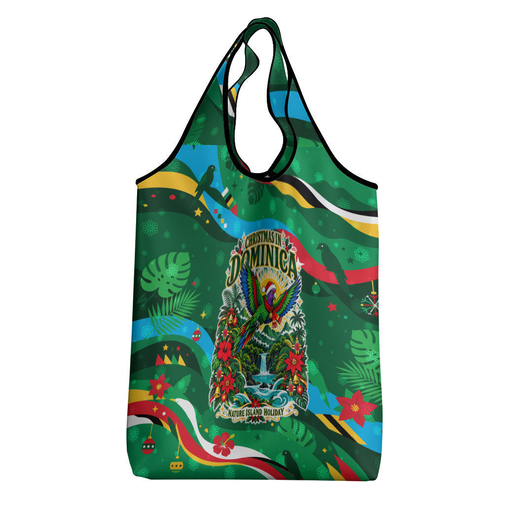 Dominica Sisserou Parrot Christmas Grocery Bag Nature Island Tropical Botanical Winter Holiday