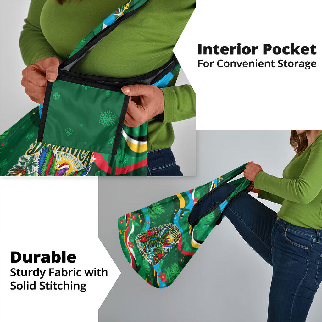 Dominica Sisserou Parrot Christmas Grocery Bag Nature Island Tropical Botanical Winter Holiday