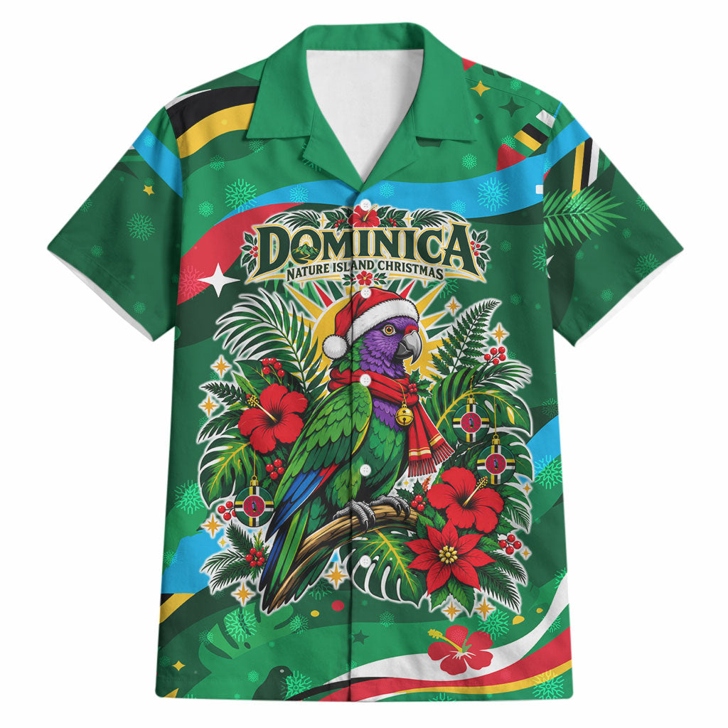 Dominica Sisserou Parrot Christmas Hawaiian Shirt Nature Island Tropical Botanical Winter Holiday