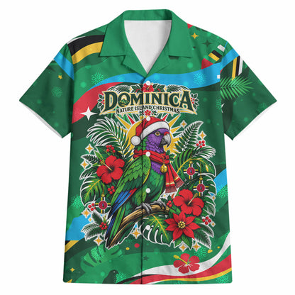 Dominica Sisserou Parrot Christmas Hawaiian Shirt Nature Island Tropical Botanical Winter Holiday