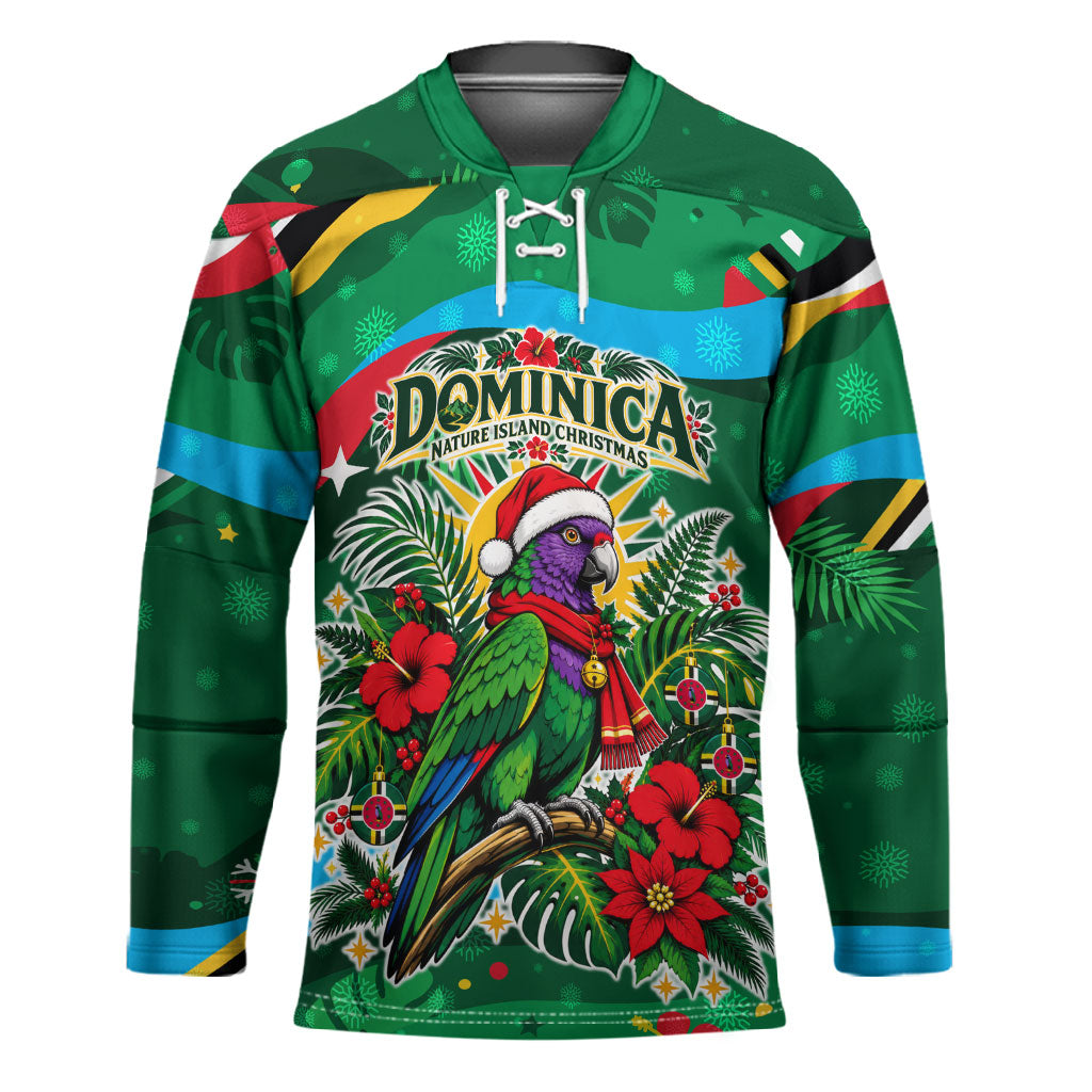 Dominica Sisserou Parrot Christmas Hockey Jersey Nature Island Tropical Botanical Winter Holiday