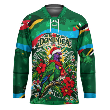 Dominica Sisserou Parrot Christmas Hockey Jersey Nature Island Tropical Botanical Winter Holiday