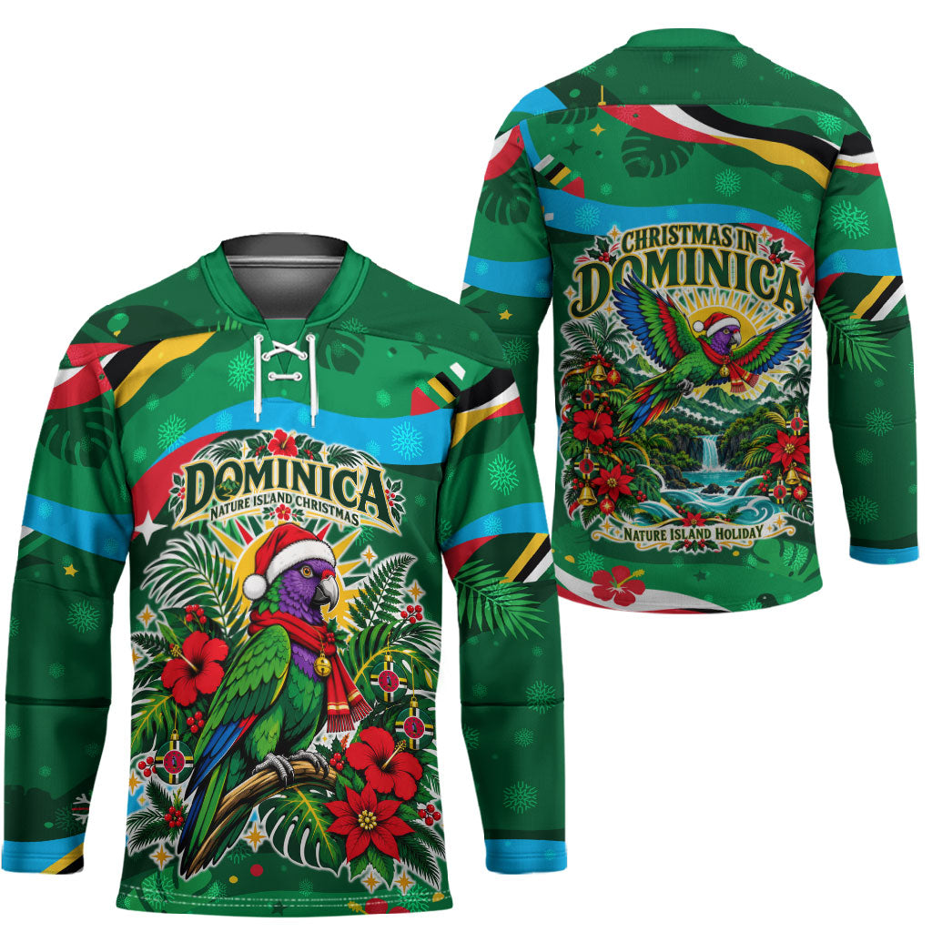 Dominica Sisserou Parrot Christmas Hockey Jersey Nature Island Tropical Botanical Winter Holiday