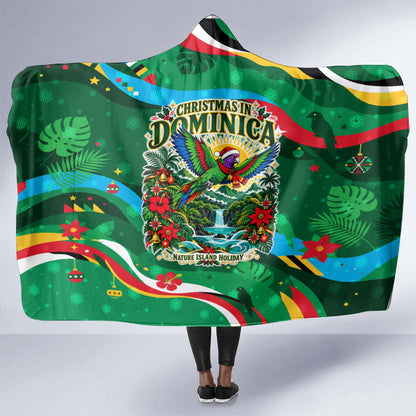 Dominica Sisserou Parrot Christmas Hooded Blanket Nature Island Tropical Botanical Winter Holiday