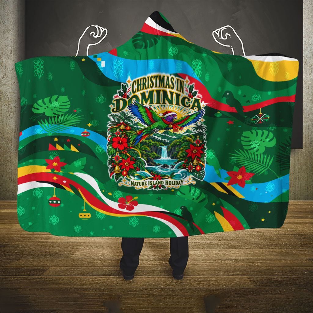 Dominica Sisserou Parrot Christmas Hooded Blanket Nature Island Tropical Botanical Winter Holiday