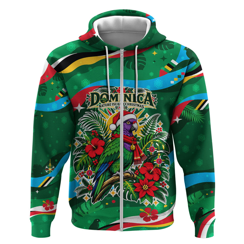 Dominica Sisserou Parrot Christmas Hoodie Nature Island Tropical Botanical Winter Holiday