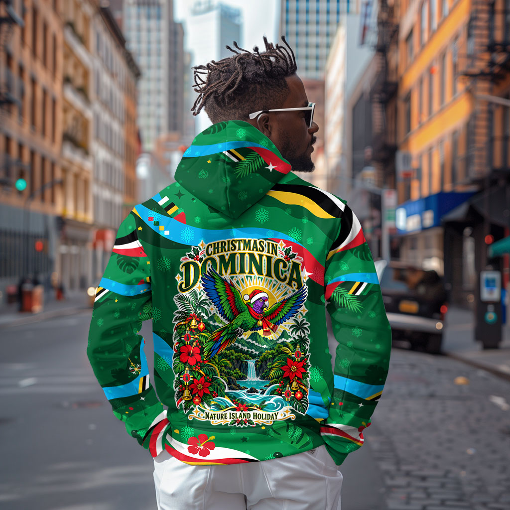 Dominica Sisserou Parrot Christmas Hoodie Nature Island Tropical Botanical Winter Holiday