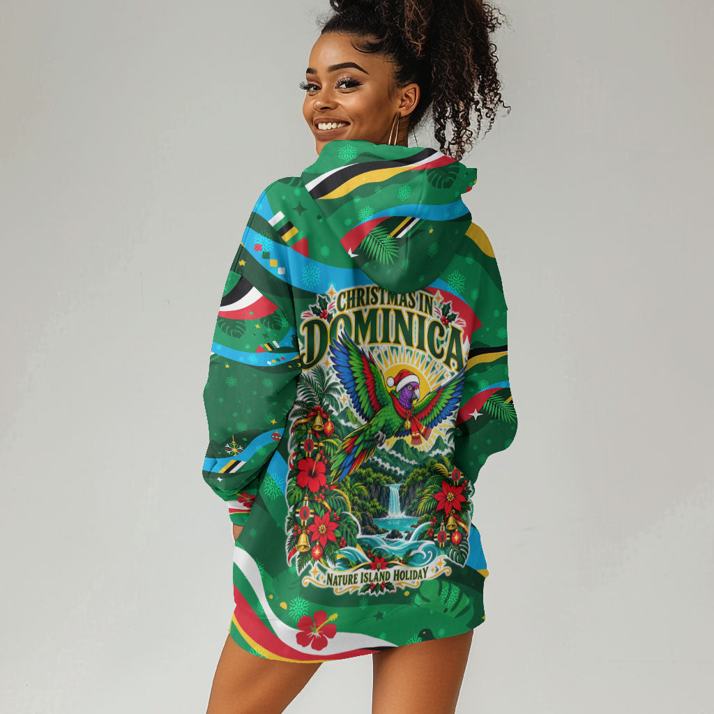 Dominica Sisserou Parrot Christmas Hoodie Dress Nature Island Tropical Botanical Winter Holiday