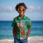 Dominica Sisserou Parrot Christmas Kid Hawaiian Shirt Nature Island Tropical Botanical Winter Holiday