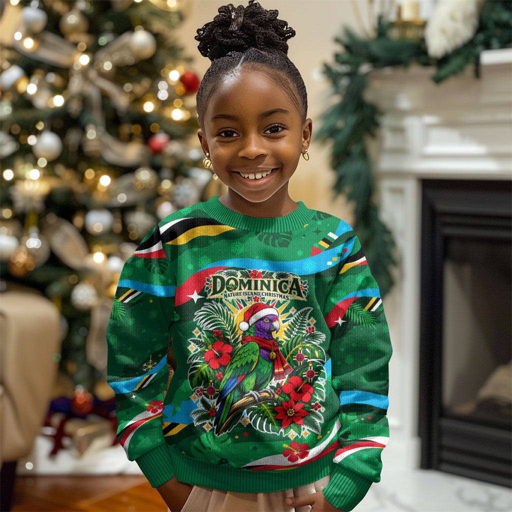 Dominica Sisserou Parrot Christmas Kid Ugly Christmas Sweater Nature Island Tropical Botanical Winter Holiday
