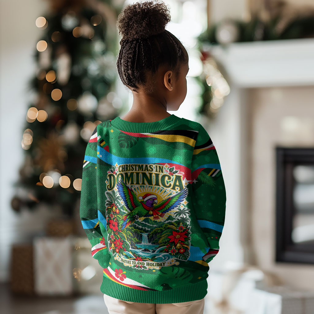 Dominica Sisserou Parrot Christmas Kid Ugly Christmas Sweater Nature Island Tropical Botanical Winter Holiday