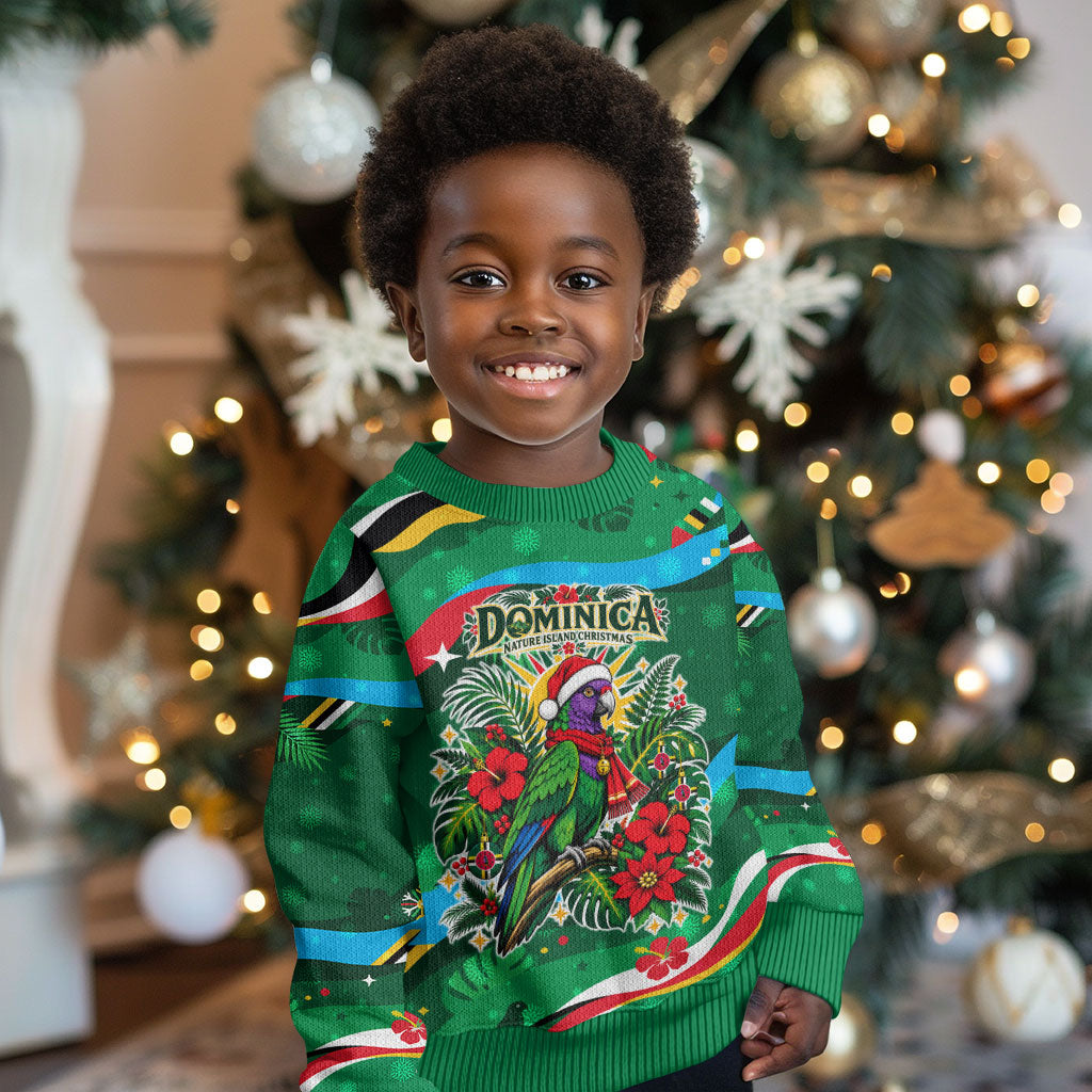 Dominica Sisserou Parrot Christmas Kid Ugly Christmas Sweater Nature Island Tropical Botanical Winter Holiday