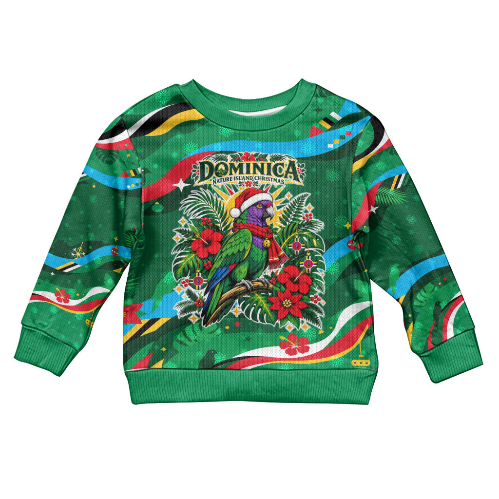 Dominica Sisserou Parrot Christmas Kid Ugly Christmas Sweater Nature Island Tropical Botanical Winter Holiday