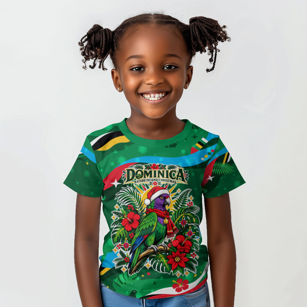 Dominica Sisserou Parrot Christmas Kid T shirt Nature Island Tropical Botanical Winter Holiday