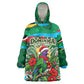 Dominica Sisserou Parrot Christmas Kid Wearable Blanket Hoodie Nature Island Tropical Botanical Winter Holiday