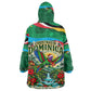 Dominica Sisserou Parrot Christmas Kid Wearable Blanket Hoodie Nature Island Tropical Botanical Winter Holiday