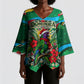 Dominica Sisserou Parrot Christmas Kimono Sleeve Blouse Nature Island Tropical Botanical Winter Holiday