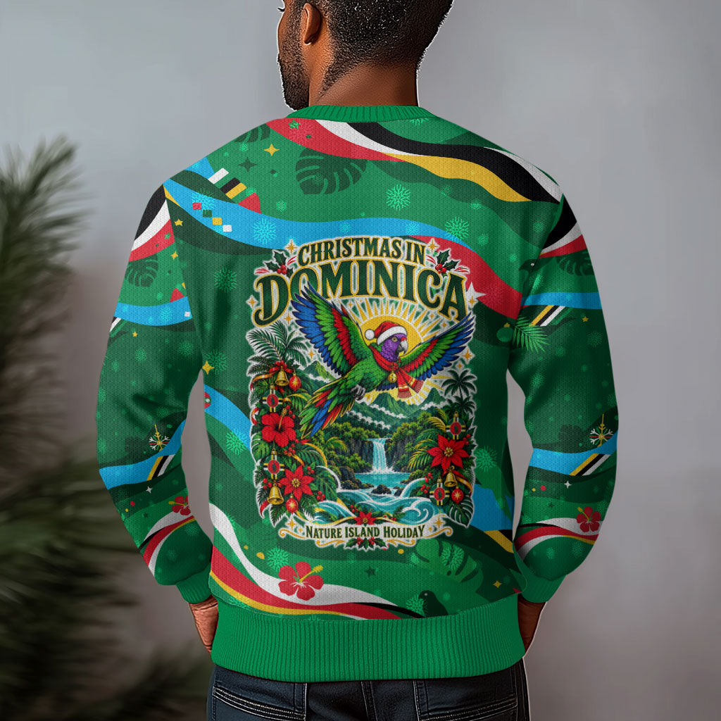 Dominica Sisserou Parrot Christmas Ugly Christmas Sweater Nature Island Tropical Botanical Winter Holiday