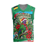 Dominica Sisserou Parrot Christmas Knitted V-Neck Vest Nature Island Tropical Botanical Winter Holiday