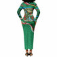 Dominica Sisserou Parrot Christmas Long Sleeve Bodycon Dress Nature Island Tropical Botanical Winter Holiday