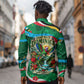 Dominica Sisserou Parrot Christmas Long Sleeve Button Shirt Nature Island Tropical Botanical Winter Holiday