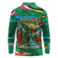 Dominica Sisserou Parrot Christmas Long Sleeve Polo Shirt Nature Island Tropical Botanical Winter Holiday