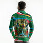 Dominica Sisserou Parrot Christmas Long Sleeve Polo Shirt Nature Island Tropical Botanical Winter Holiday