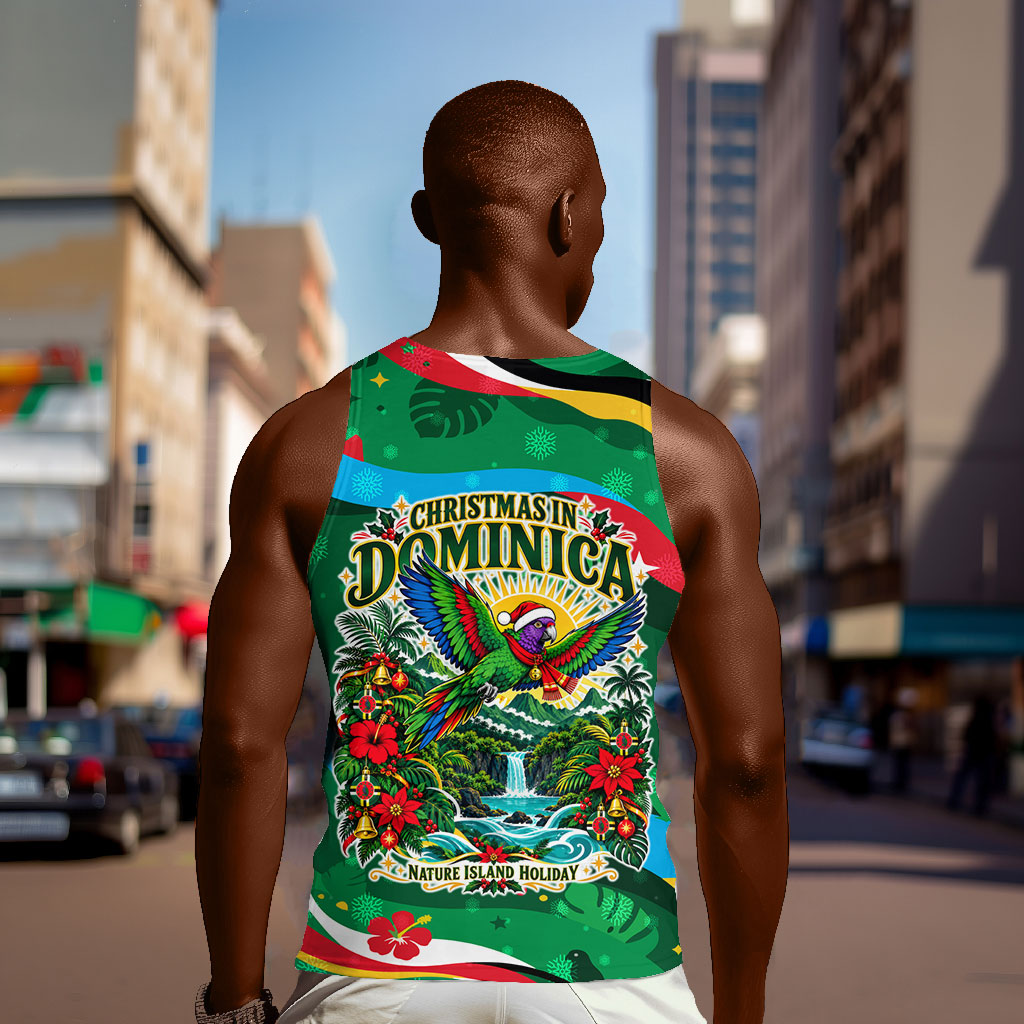 Dominica Sisserou Parrot Christmas Men Tank Top Nature Island Tropical Botanical Winter Holiday