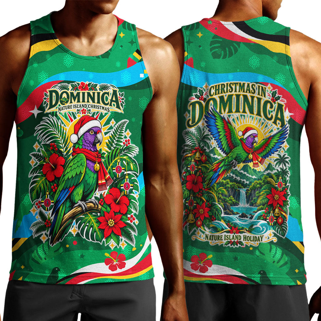 Dominica Sisserou Parrot Christmas Men Tank Top Nature Island Tropical Botanical Winter Holiday