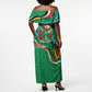 Dominica Sisserou Parrot Christmas Off Shoulder Maxi Dress Nature Island Tropical Botanical Winter Holiday