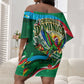 Dominica Sisserou Parrot Christmas Off Shoulder Short Dress Nature Island Tropical Botanical Winter Holiday