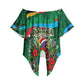 Dominica Sisserou Parrot Christmas Off Shoulder Wrap Waist Top Nature Island Tropical Botanical Winter Holiday