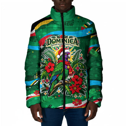 Dominica Sisserou Parrot Christmas Padded Jacket Nature Island Tropical Botanical Winter Holiday