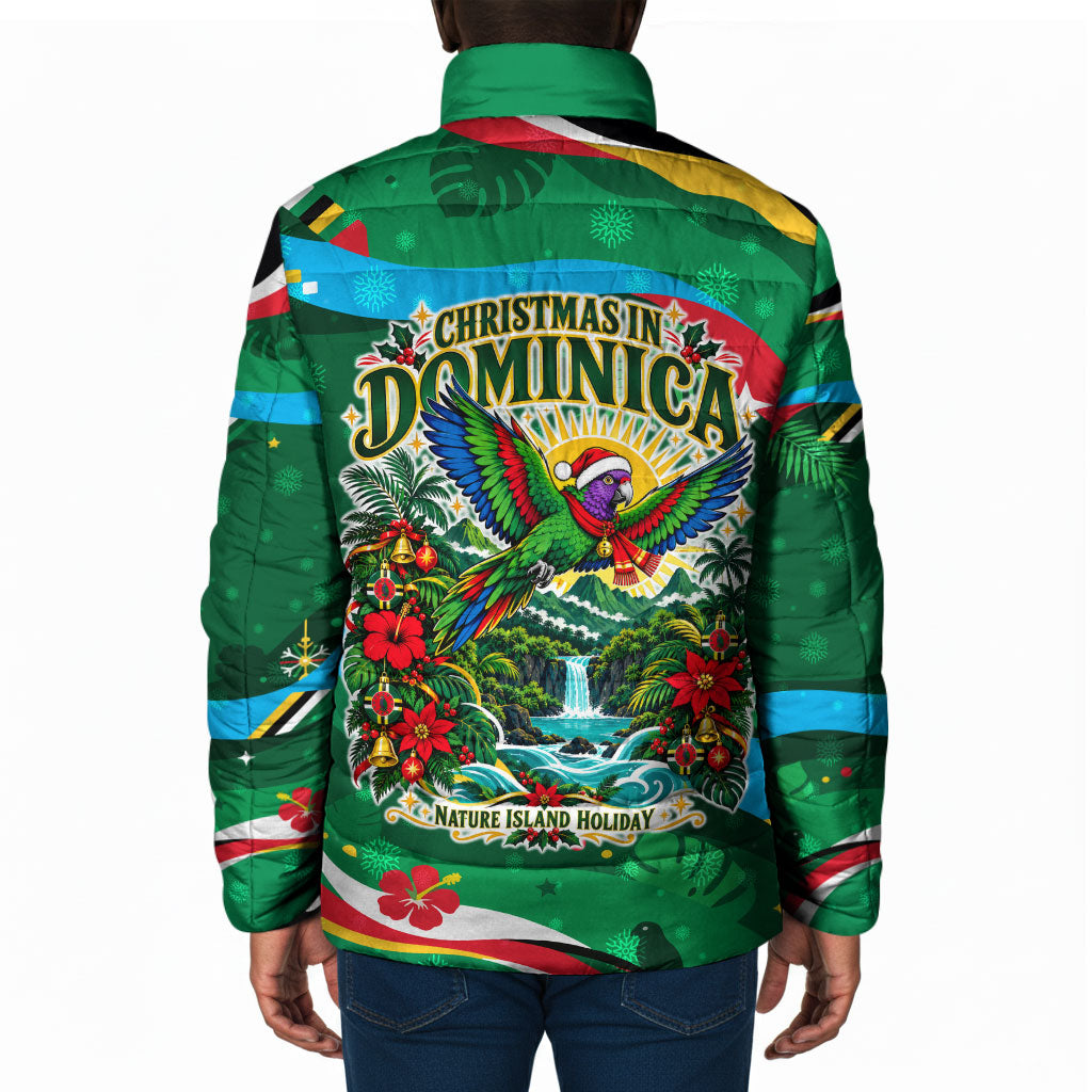 Dominica Sisserou Parrot Christmas Padded Jacket Nature Island Tropical Botanical Winter Holiday