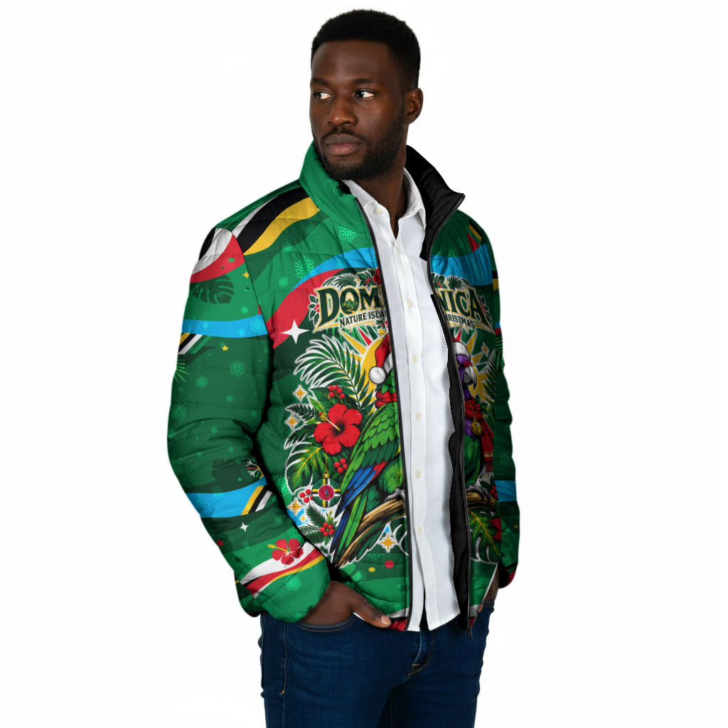 Dominica Sisserou Parrot Christmas Padded Jacket Nature Island Tropical Botanical Winter Holiday