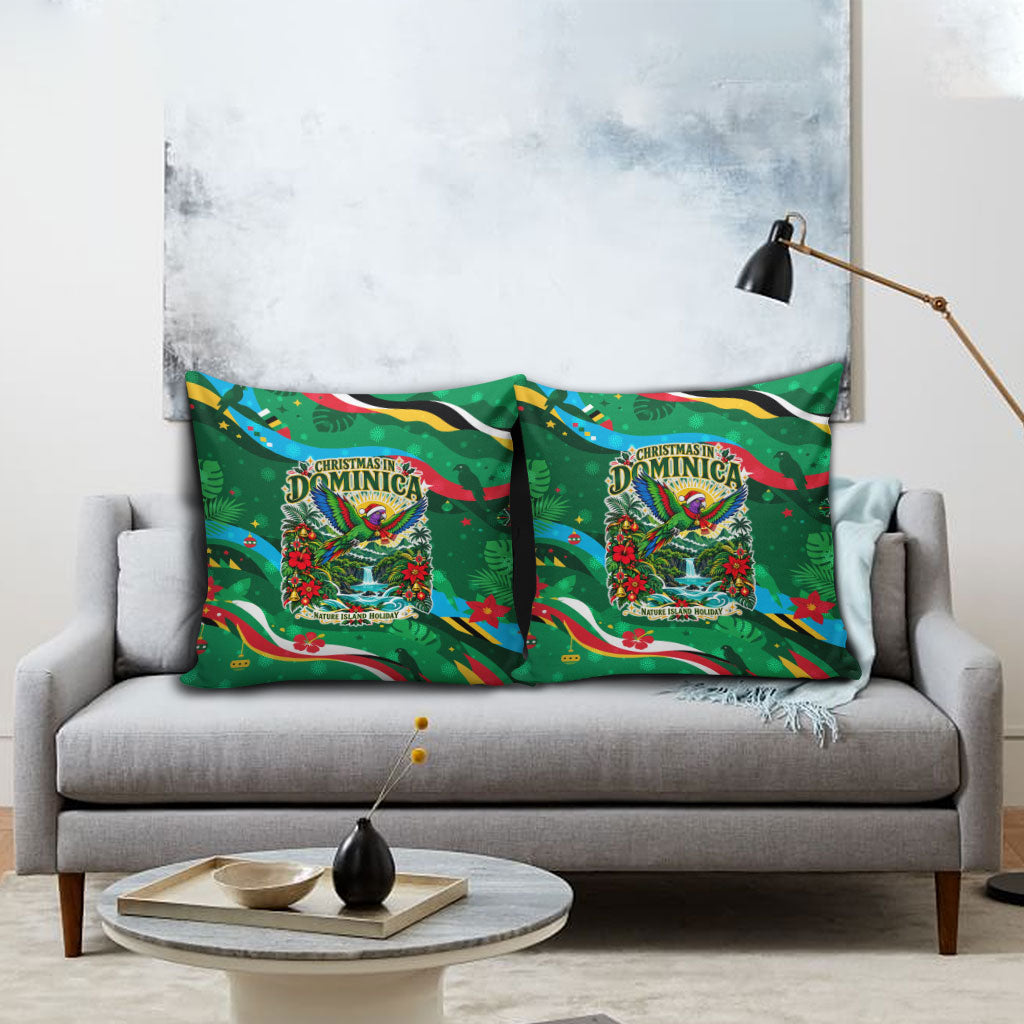 Dominica Sisserou Parrot Christmas Pillow Cover Nature Island Tropical Botanical Winter Holiday