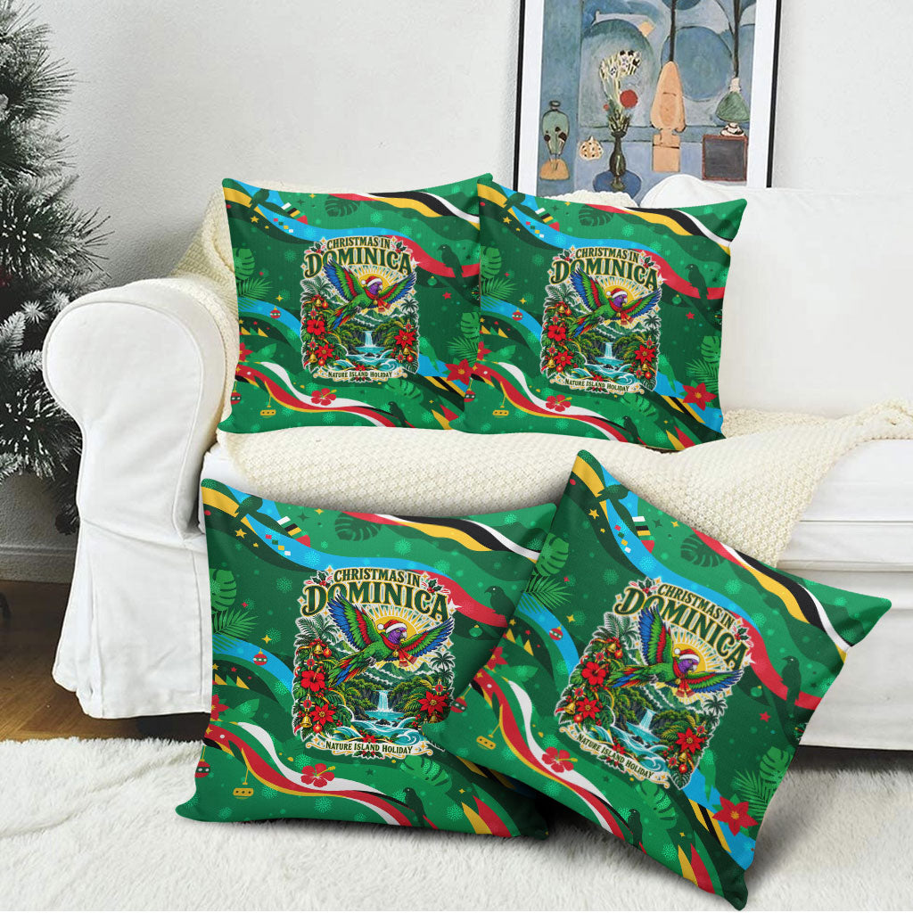 Dominica Sisserou Parrot Christmas Pillow Cover Nature Island Tropical Botanical Winter Holiday
