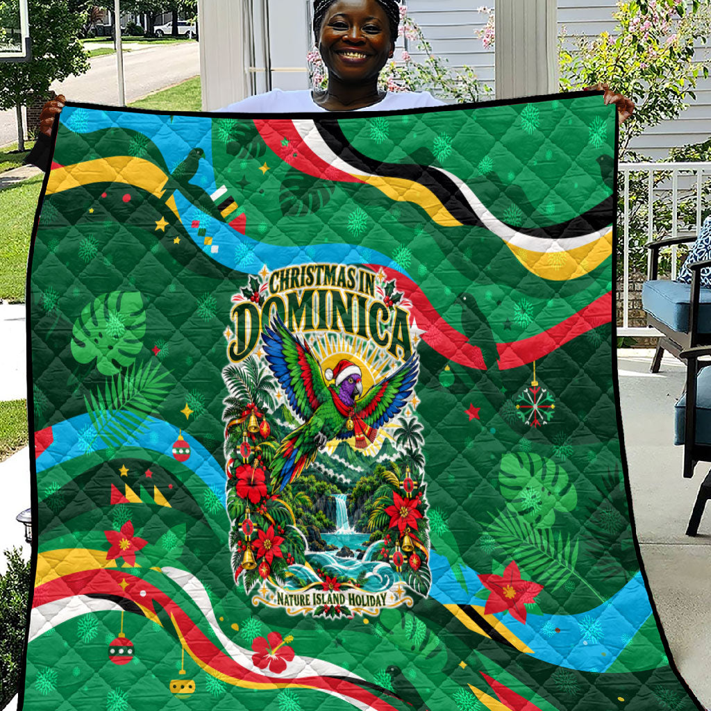 Dominica Sisserou Parrot Christmas Quilt Nature Island Tropical Botanical Winter Holiday